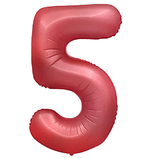 32 inch NUMBER 5 - METAL BALLOONS - CRIMSON RED | USA Decoration®