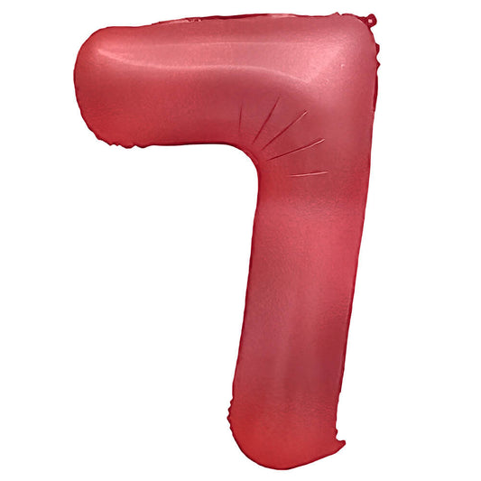 32 inch NUMBER 7 - METAL BALLOONS - CRIMSON RED | USA Decoration®