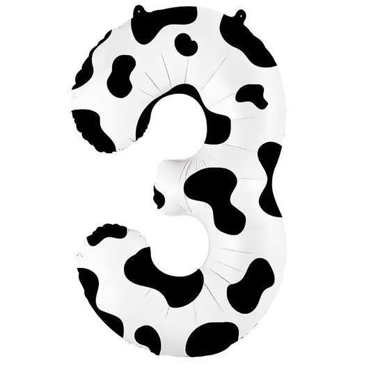 36 inch NUMBER 3 - COW PRINT | USA Decoration®