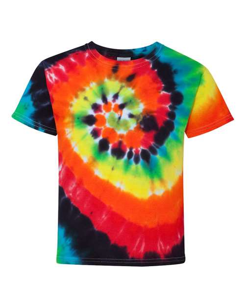 Youth Multi-Color Spiral Tie-Dyed T-Shirt | USA Decoration