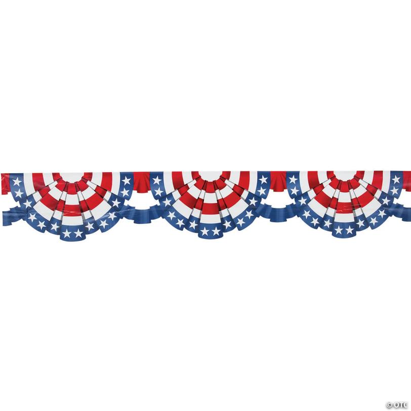 40 Ft. Patriotic Classic Red White & Blue Plastic Bunting Roll | USA Decoration®