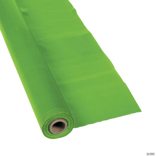 40" x 100 Ft. Lime Green Plastic Disposable Tablecloth Roll | USA Decoration®