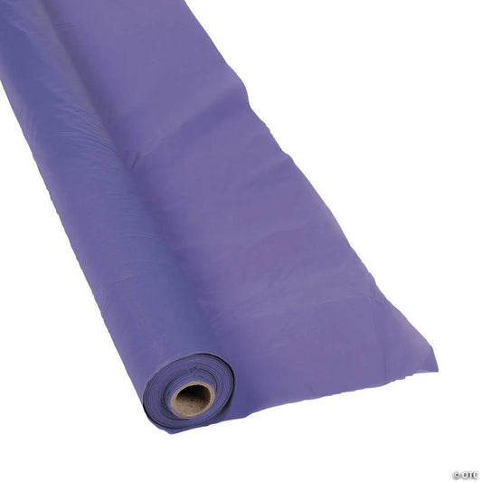 40" x 100 ft. Bright Purple Disposable Plastic Tablecloth Roll | USA Decoration®