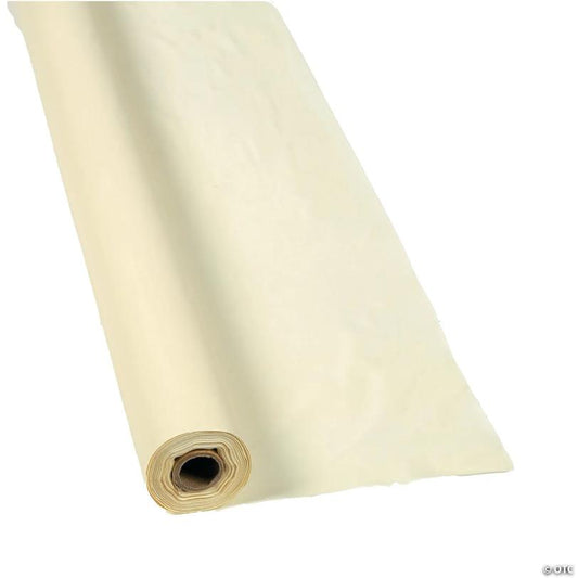 40" x 100 ft. Ivory Plastic Tablecloth Roll | USA Decoration®