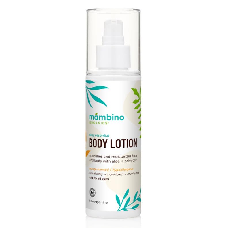 Mambino Organics Daily Essential Body Lotion Natural Coconut & Aloe Moisturizer, Hydrating Vegan & Cruelty-Free Lotion for Dry Skin Face Body & Hands 5 fl oz