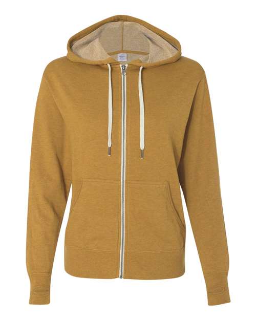 Heathered French Terry Full-Zip Hooded Sweatshirt | USA Decoration