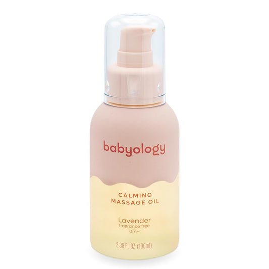 Babyology Calming Baby Oil with Lavender Nourishing Massage Oil for Newborns & Infants Moisturizing Plant-Based Formula 3.38 fl oz (100ml)