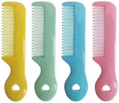4 Pack Baby Combs with Round Tip Bristles for Sensitive Newborn Scalp Care