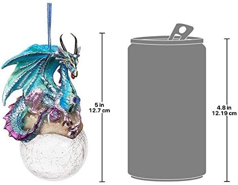 Design Toscano Frost The Gothic Dragon Holiday Ornament Christmas Decor, 5