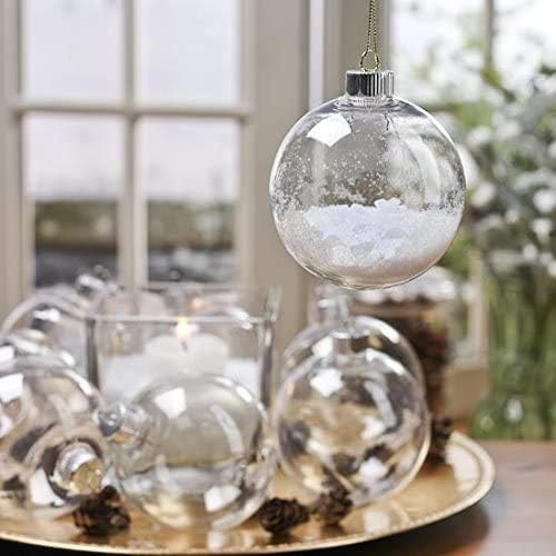 Creative Hobbies Clear Plastic Fillable Christmas Ornament Discs 100mm (3.94") - Great for Crafts, Holidays and Weddings | Pack of 12