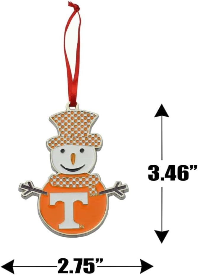 Tennessee Volunteers Snowman Metal Christmas Ornament