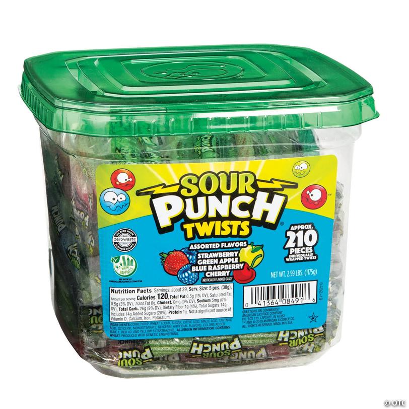 41 oz. Sour Punch® Twists Fruit-Flavored Chewy Candy - 210 Pc.