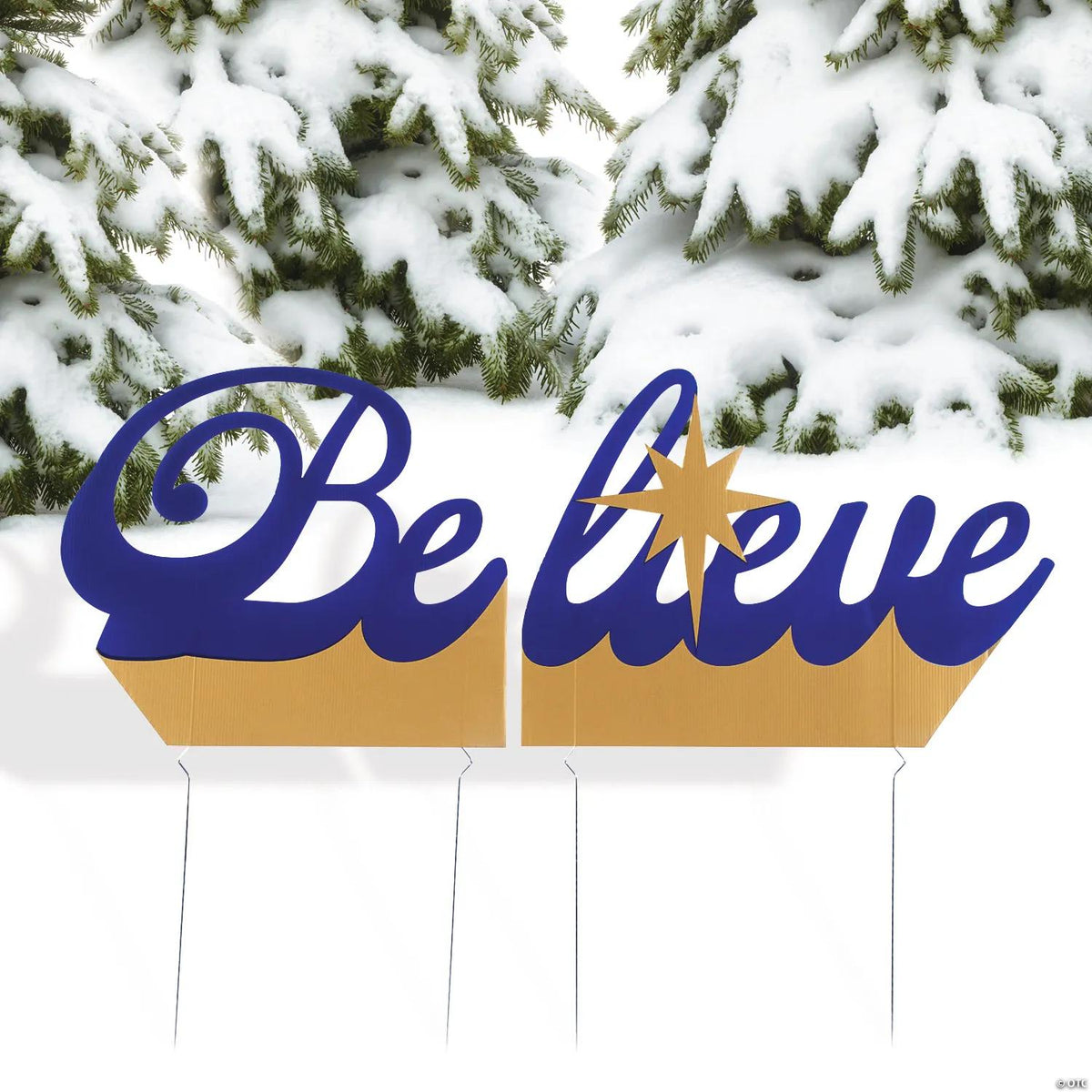 41 by 16 inch Believe Christmas yard sign