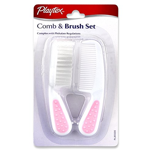 Baby Comb and Brush Set for Girls with Soft Bristles and Easy Grip