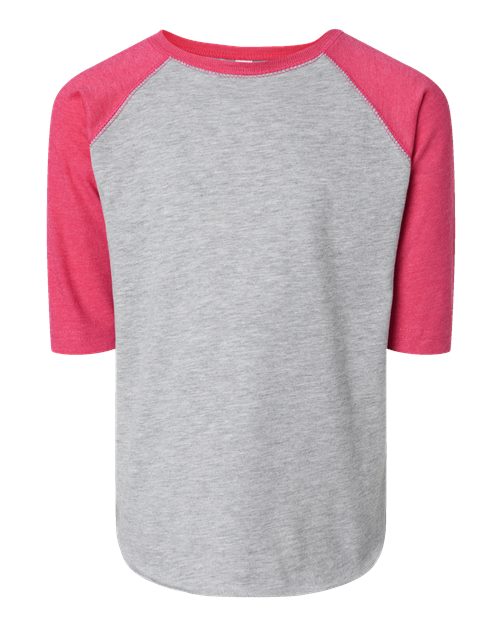 Toddler Baseball Fine Jersey Three-Quarter Sleeve Tee | USA Decoration