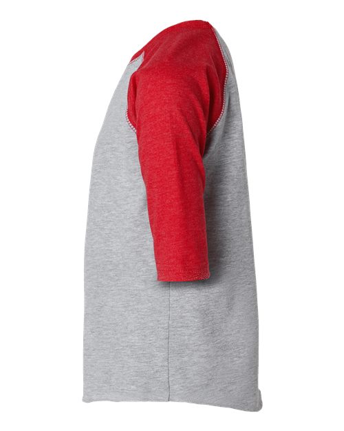 Toddler Baseball Fine Jersey Three-Quarter Sleeve Tee | USA Decoration