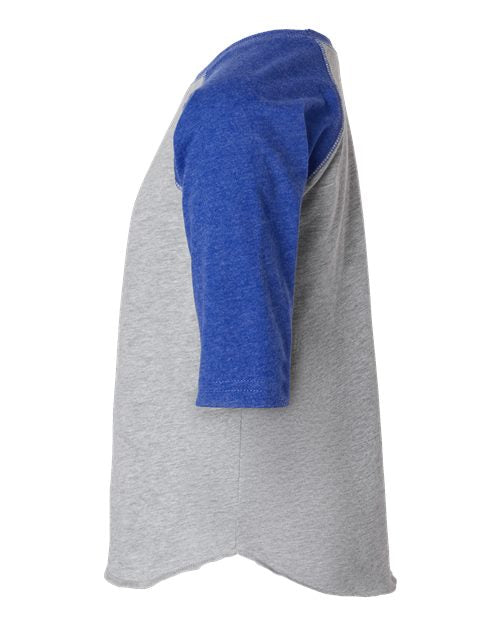 Toddler Baseball Fine Jersey Three-Quarter Sleeve Tee | USA Decoration