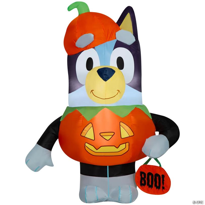 42" Airblown® Blowup Inflatable Bluey in Pumpkin Costume Halloween Outdoor Yard Decoration