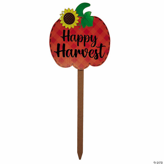 Each: 43" Happy Harvest Pumpkin-Shaped Wood Yard Sign | USA Decoration®