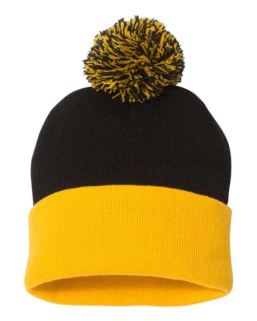 12" Pom-Pom Cuffed Beanie | USA Decoration