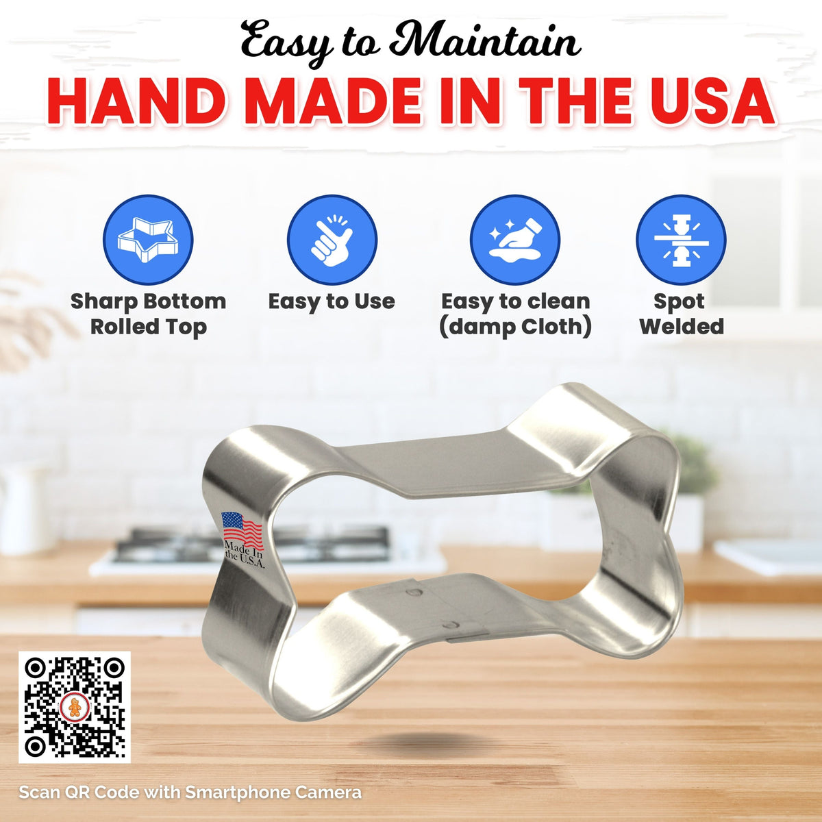 Dog Bone Cookie Cutter 2.5 in B922