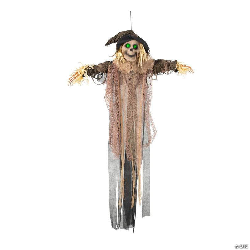 43 1/4" x 6 Ft. 10 3/4" Light-Up Hanging Skeleton Scarecrow Halloween Decoration