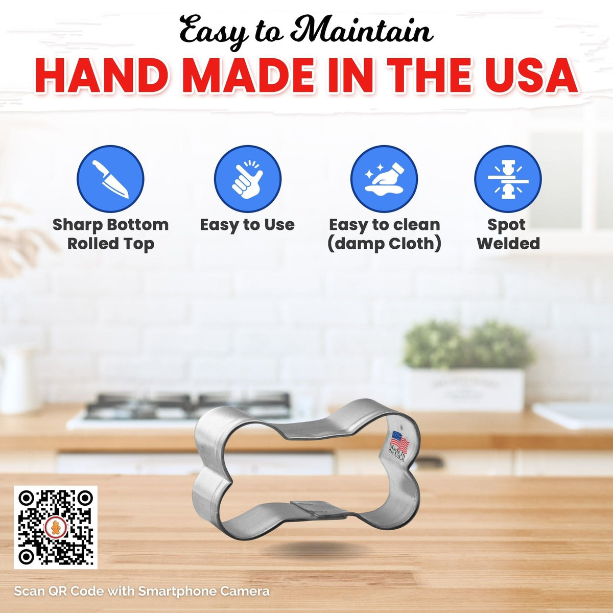 Mini Dog Bone Cookie Cutter 1.5 in M196