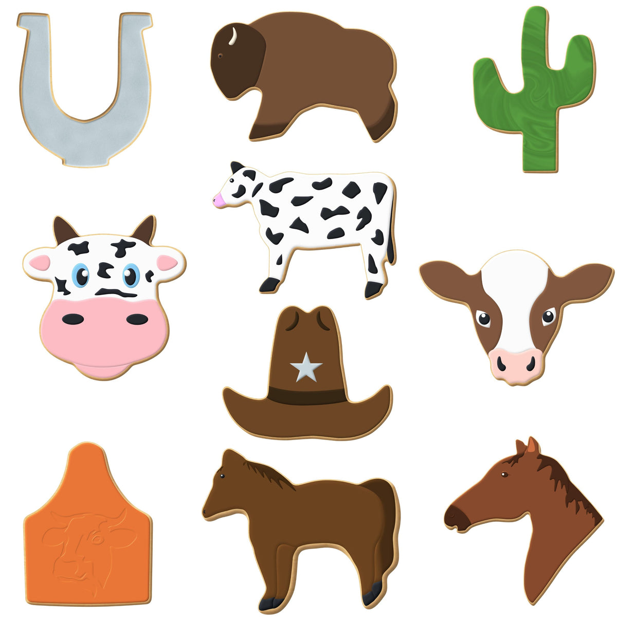 Miniature Western Ranch Cookie Cutter 10 Pc Set HS0561