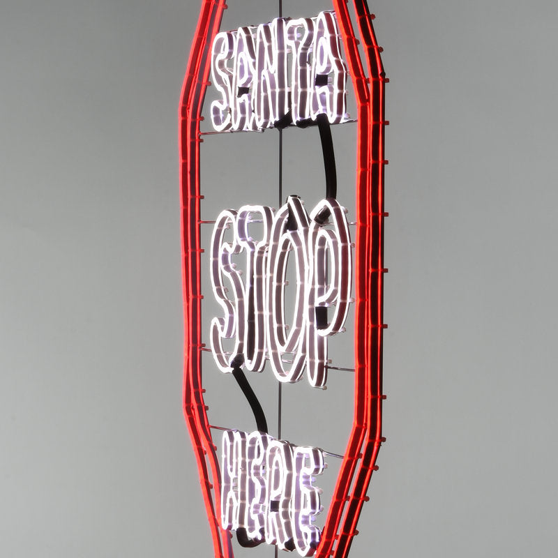 44" LED Light Strip "Santa Stop Here" Sign