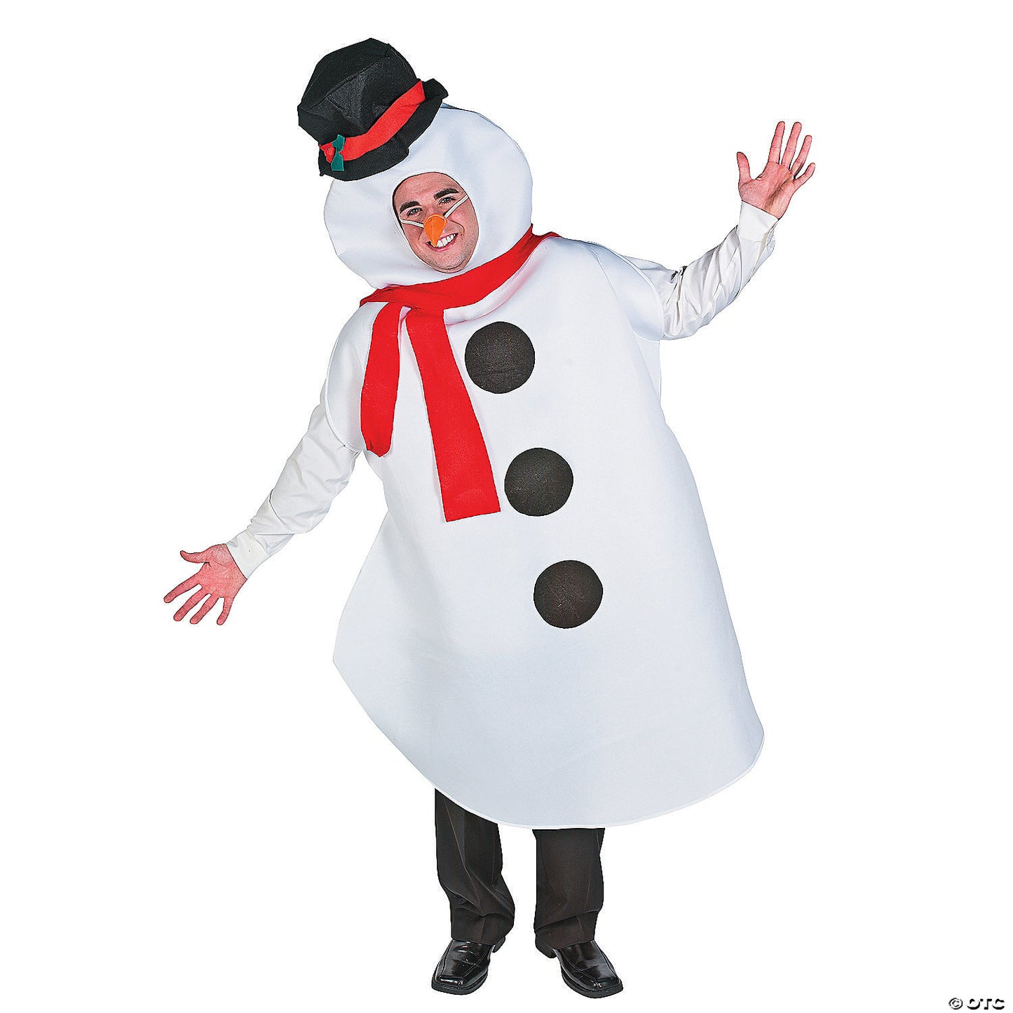 45" x 5 Ft. 8" Adults Classic Snowman Polyester Costume with Headpiece - Large | USA Decoration®