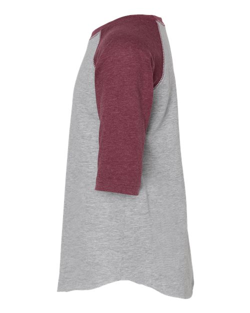 Toddler Baseball Fine Jersey Three-Quarter Sleeve Tee | USA Decoration