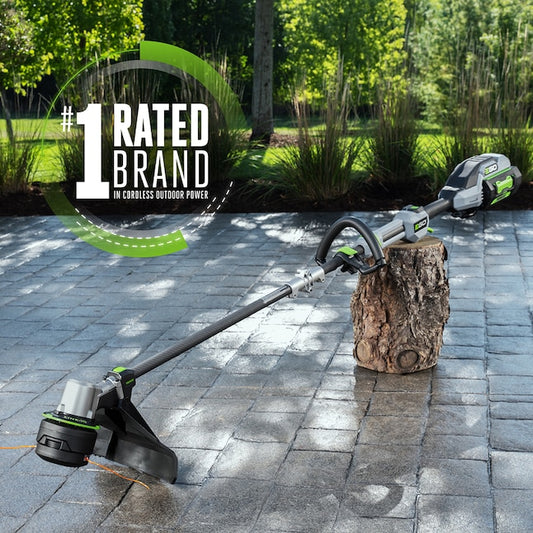 POWER + POWERLOAD with LINE IQ 56-volt 16-in Telescopic Shaft Battery String Trimmer 4.0 Ah (Battery Included) (Charger Included)