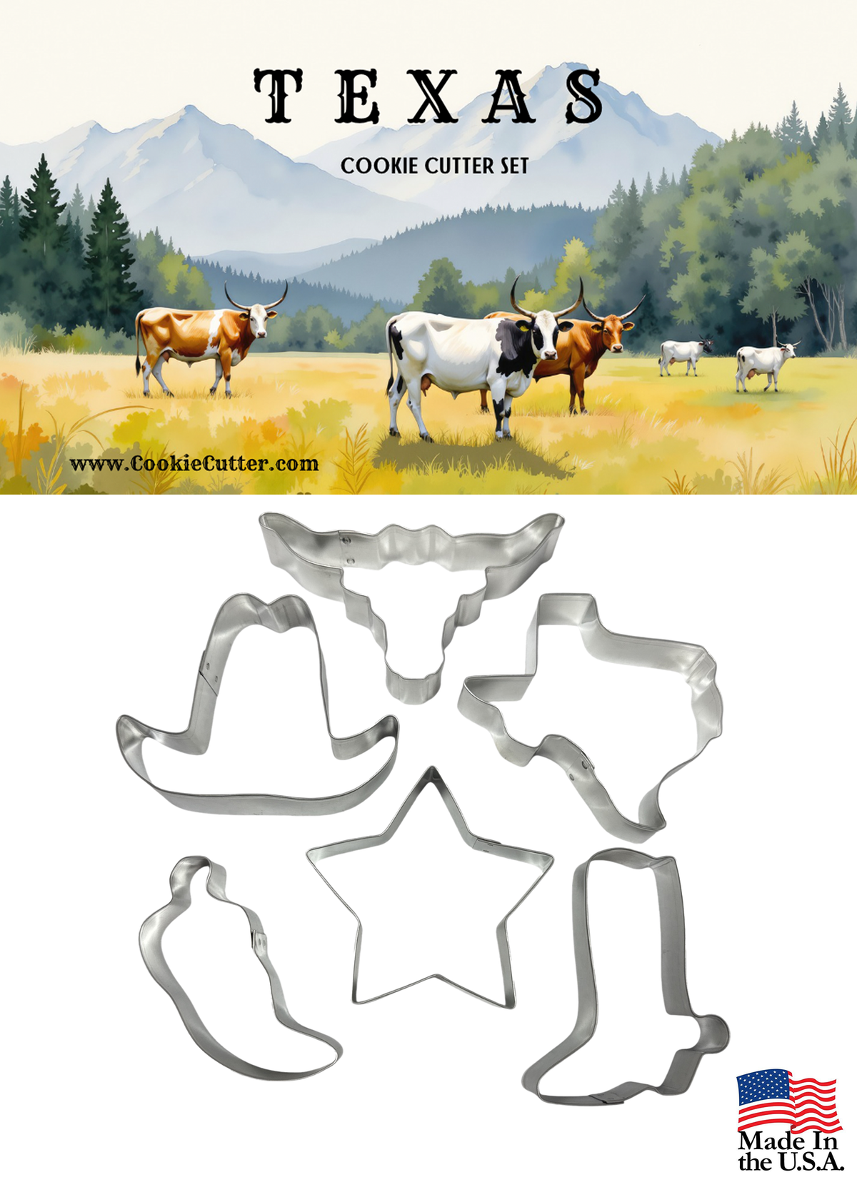 Texas Cookie Cutter 6 PC Set HS344