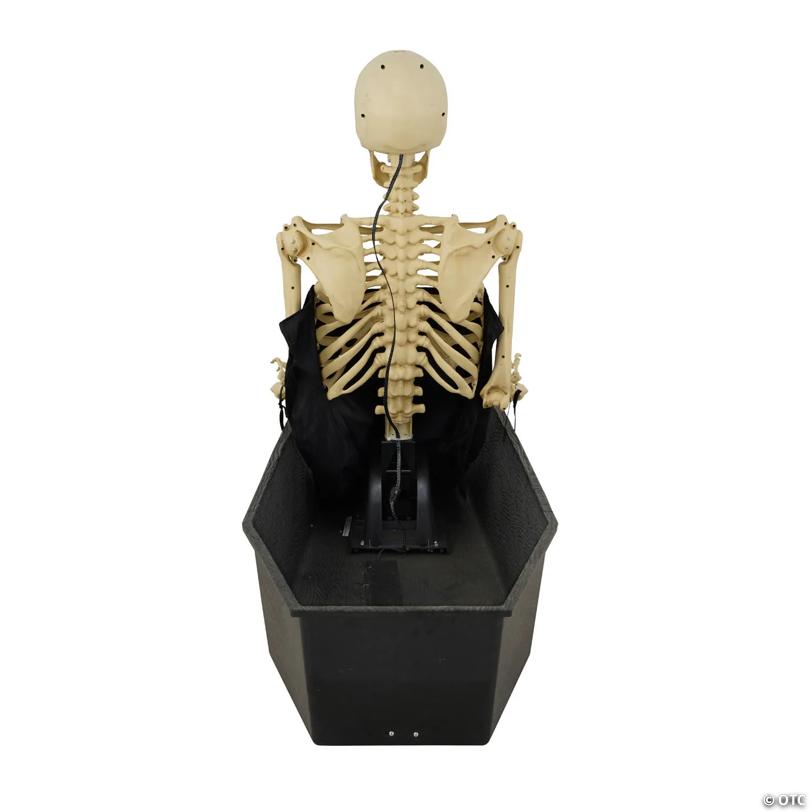 47" Animated Light-Up Rising Skeleton in Coffin Halloween Decoration