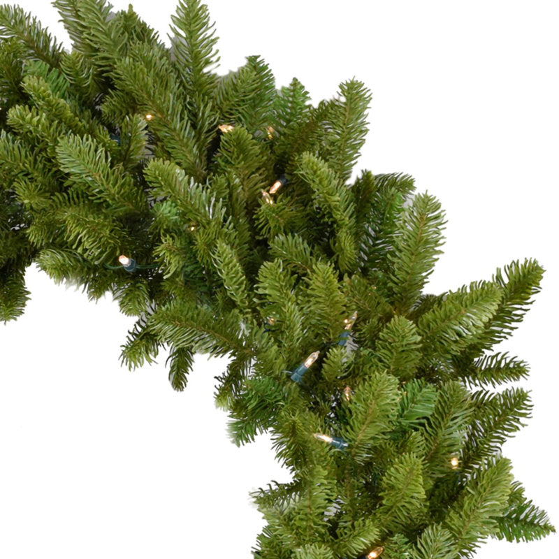 48-inch Grandland Artificial Christmas Wreath Indoor / Covered Outdoor with Clear LED Lights, Battery-Operated