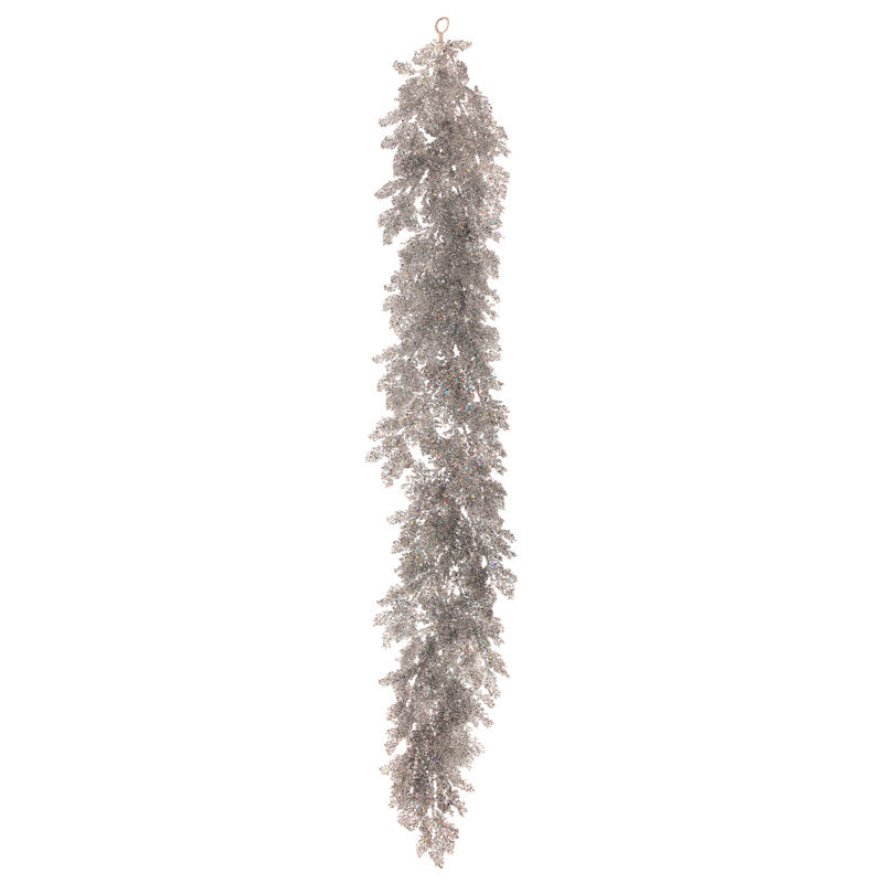 6 ft Red Pre-Lit Fir Christmas Garland framing a front door