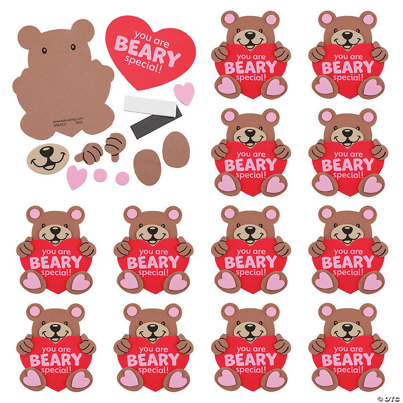 Beary Special Valentine Magnet Craft Kit - Makes 12 | USA Decoration®