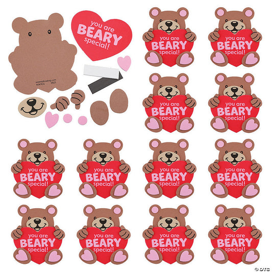 Beary Special Valentine Magnet Craft Kit - Makes 12 | USA Decoration®