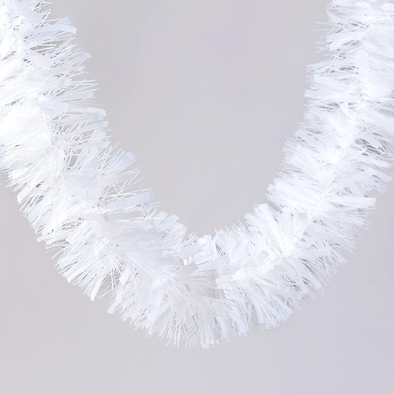 9 ft Red Pre-Lit Ball Christmas Garland framing a front door