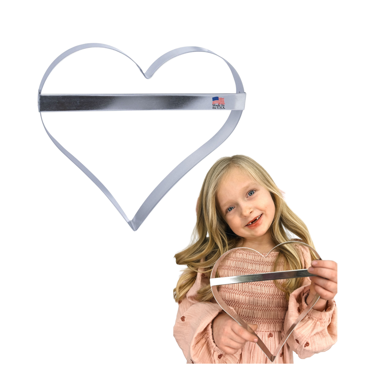 Extra Large Heart with Brace Cookie Cutter 8 in B1164