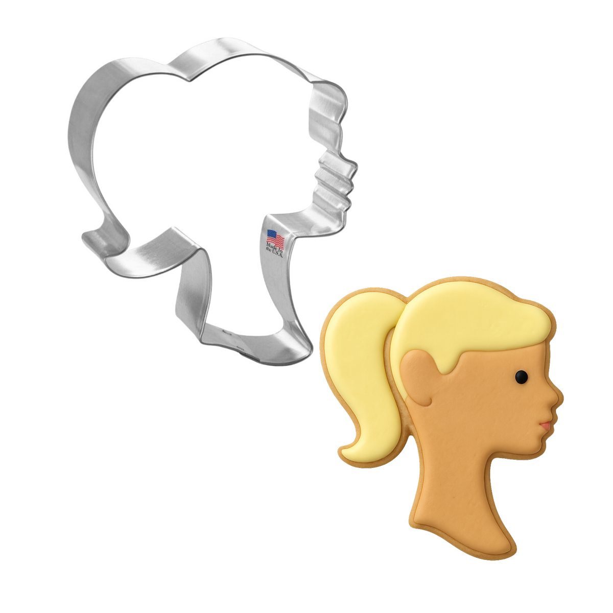 Doll Head Cookie Cutter 4.25 in B1183