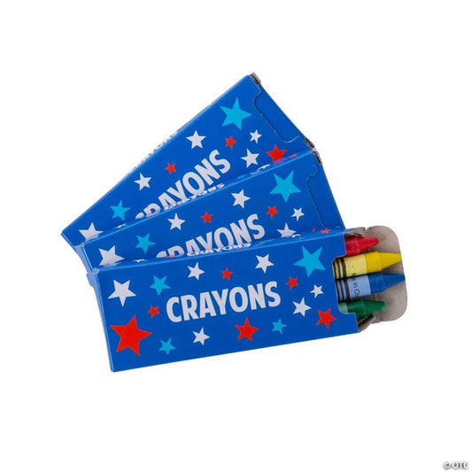 4-Color Patriotic Crayons - 24 Boxes