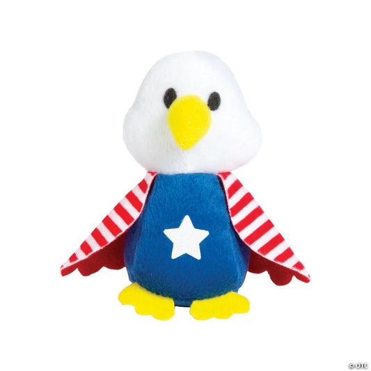4 1/2" Festive Patriotic Classic Plush Stuffed Bald Eagles - 12 Pc.