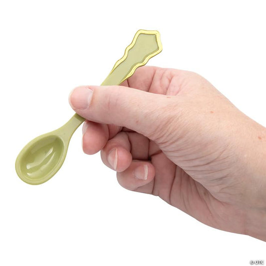 4 1/2" Pastel Disposable Plastic Tea Spoons with Gold Accent – 24 Ct. | USA Decoration®
