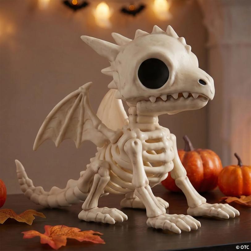 4 1/2" Sitting Dragon Skeleton Halloween Decoration
