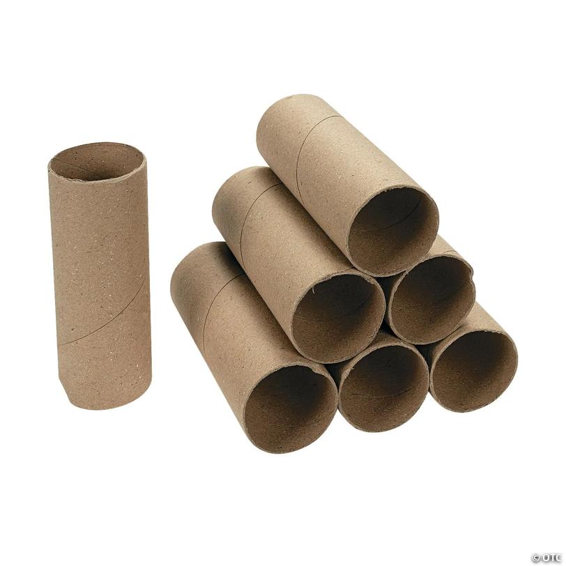 4 1/2" x 1 3/4" Brown Cardboard Craft Rolls - 24 Pc. | USA Decoration®
