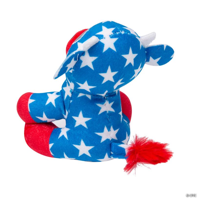 4 1/2" x 4 1/4" Patriotic Stuffed Cows with Sunglasses - 12 Pc.
