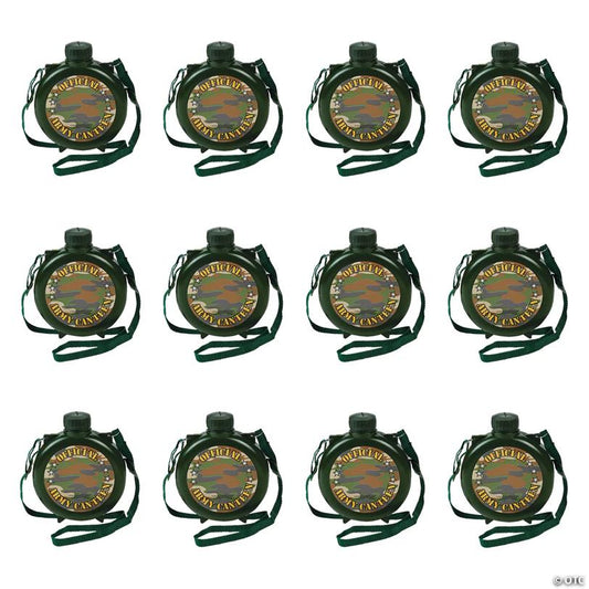 4 1/2" x 5 1/2" 15 oz. Camouflage BPA-Free Plastic Canteens - 12 Pc.