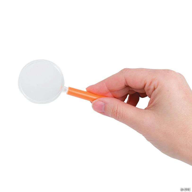 4 1/4" Green, Red & Orange Plastic Magnifying Glasses - 12 Pc.