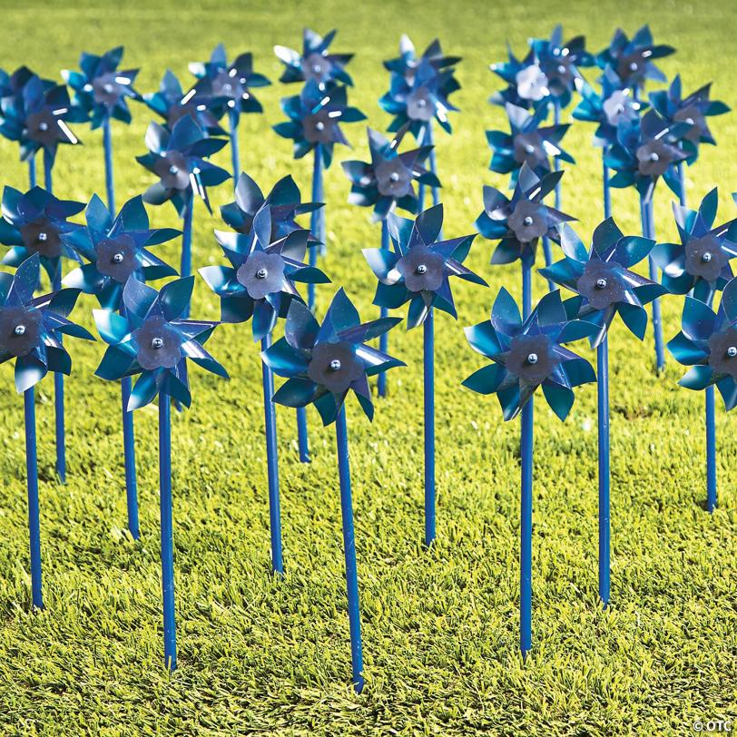 4 1/4" x 10 1/2" Bulk 144 Pc. Blue Plastic Pinwheel Decorations